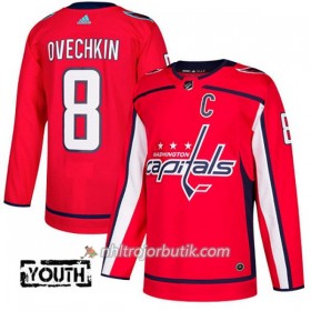 Barn Ishockey Washington Capitals Tröja Alex Ovechkin 8 Adidas 2017-2018 Röd Authentic